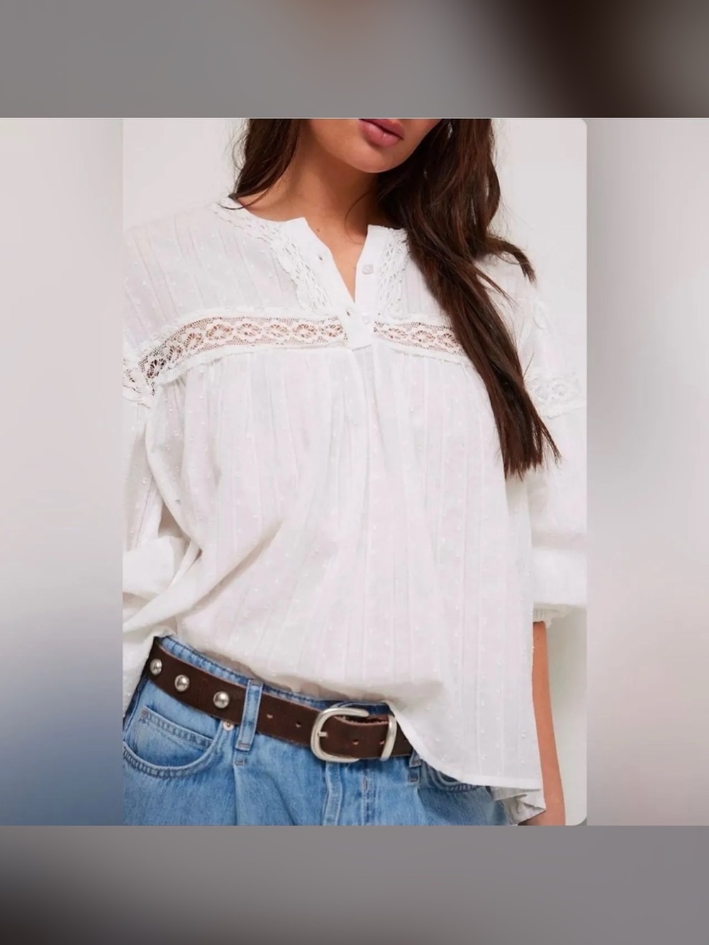 Free People Ella Dot Blouse - Size XL
